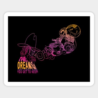 The Dreams You Fight For You Get To Keep Johnny Depp Black T-Shirt Sticker